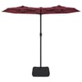 Miniatyrbilde 4 av 10: vidaXL Parasoll dobbelt hode med LED vinrød 316x240 cm