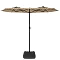 Miniatyrbilde 4 av 10: vidaXL Parasoll dobbelt hode med LED gråbrun 316x240 cm