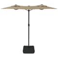 Miniatyrbilde 5 av 10: vidaXL Parasoll dobbelt hode med LED gråbrun 316x240 cm