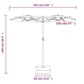 Miniatyrbilde 10 av 10: vidaXL Parasoll dobbelt hode med LED gråbrun 316x240 cm
