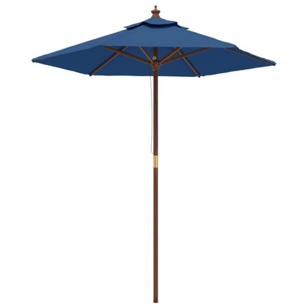 vidaXL Hageparasoll med trestang asurblå 196x231 cm