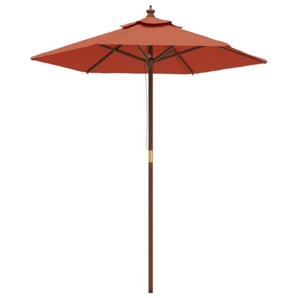 vidaXL Hageparasoll med trestang terrakotta 196x231 cm
