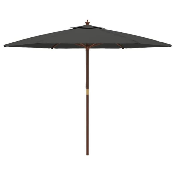 vidaXL Hageparasoll med trestang antrasitt 299x240 cm