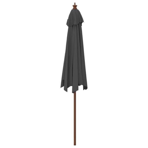 vidaXL Hageparasoll med trestang antrasitt 299x240 cm