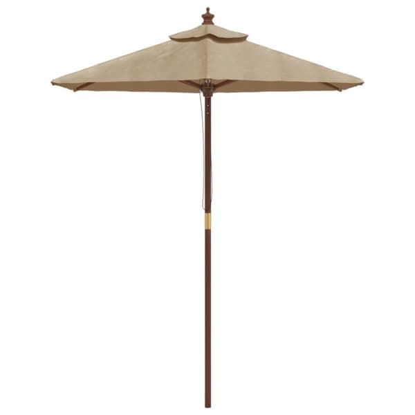 vidaXL Hageparasoll med trestang gråbrun 196x231 cm