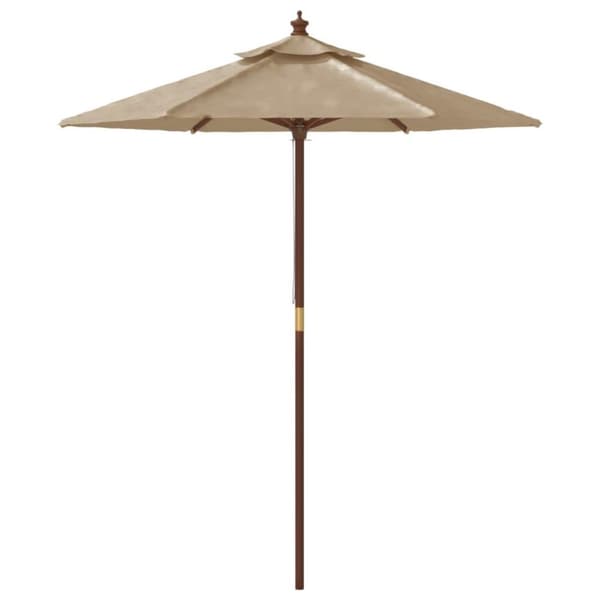 vidaXL Hageparasoll med trestang gråbrun 196x231 cm