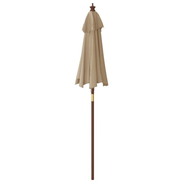vidaXL Hageparasoll med trestang gråbrun 196x231 cm