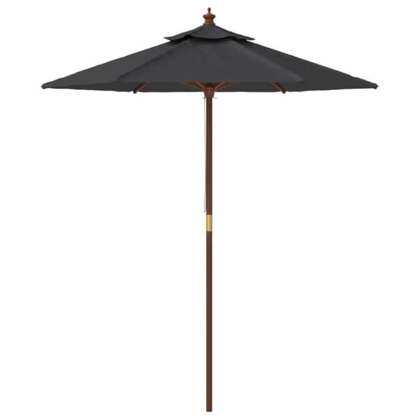 vidaXL Hageparasoll med trestang svart 196x231 cm