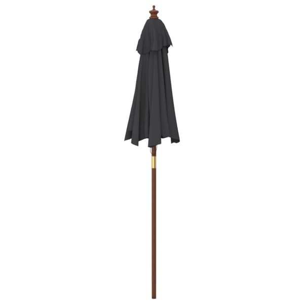 vidaXL Hageparasoll med trestang svart 196x231 cm