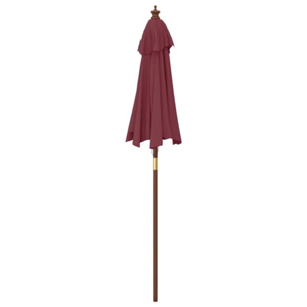 vidaXL Parasoll med trästång 196x231 cm vinröd