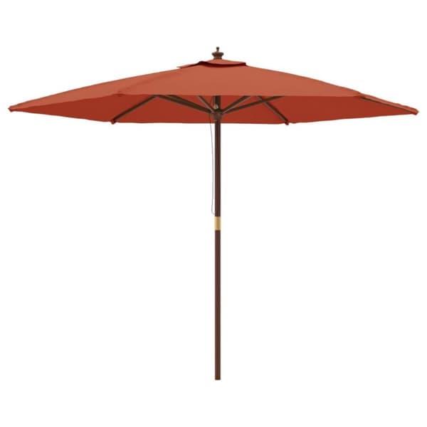 vidaXL Hageparasoll med trestang terrakotta 299x240 cm