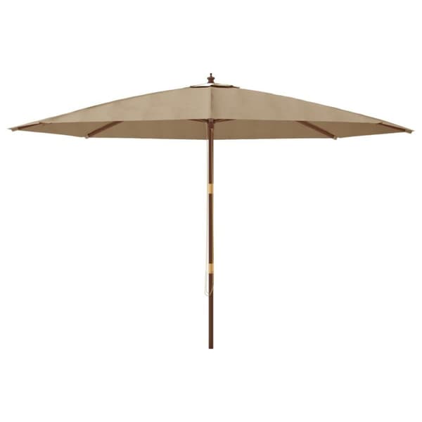 vidaXL Hageparasoll med trestang gråbrun 400x273 cm