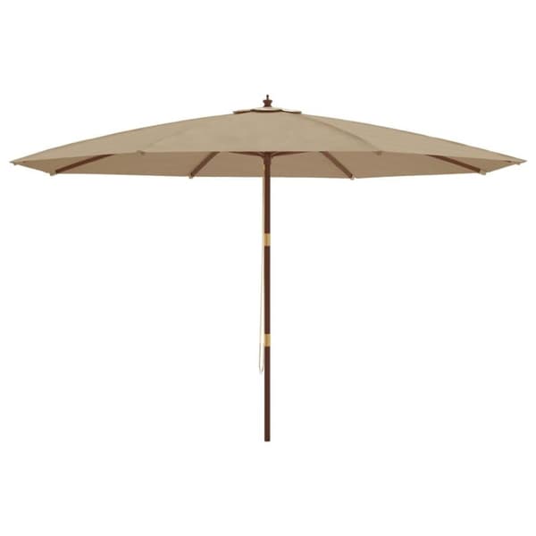vidaXL Hageparasoll med trestang gråbrun 400x273 cm