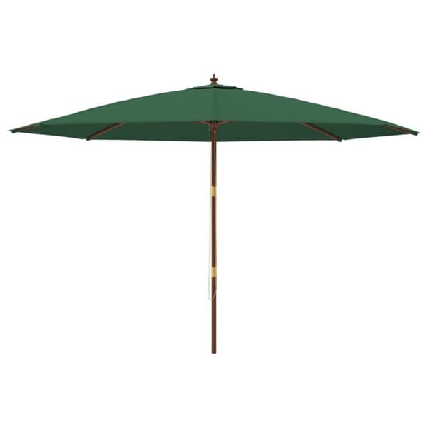 vidaXL Hageparasoll med trestang grønn 400x273 cm