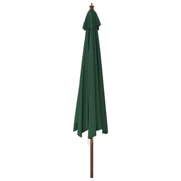 vidaXL Hageparasoll med trestang grønn 400x273 cm