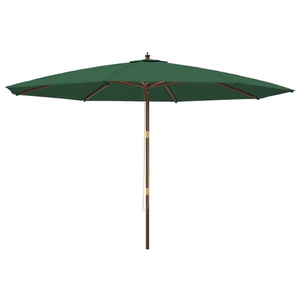 vidaXL Hageparasoll med trestang grønn 400x273 cm