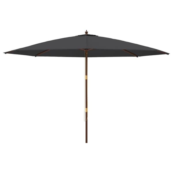 vidaXL Hageparasoll med trestang svart 400x273 cm
