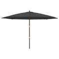 Miniatyrbilde 3 av 8: vidaXL Hageparasoll med trestang svart 400x273 cm