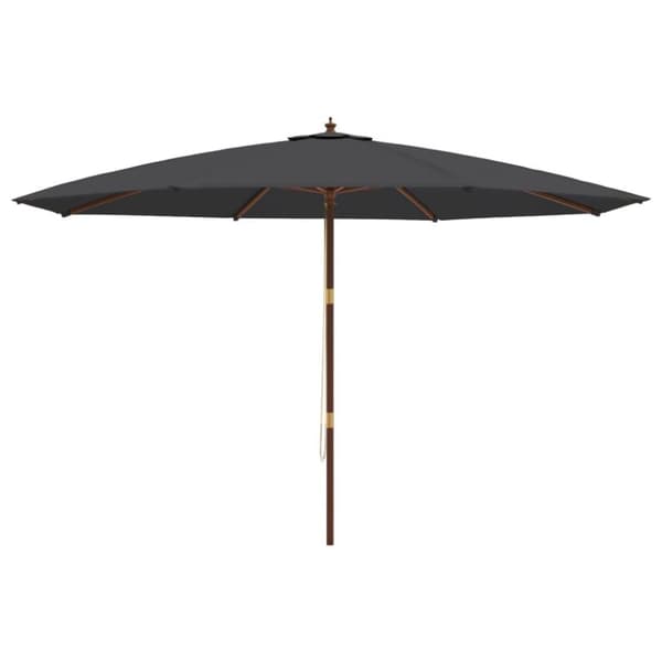 vidaXL Hageparasoll med trestang svart 400x273 cm
