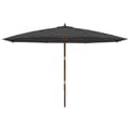 Miniatyrbilde 4 av 8: vidaXL Hageparasoll med trestang svart 400x273 cm