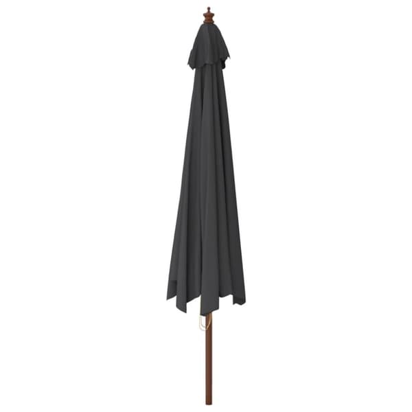 vidaXL Hageparasoll med trestang svart 400x273 cm