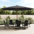 Miniatyrbilde 2 av 8: vidaXL Hageparasoll med trestang svart 400x273 cm