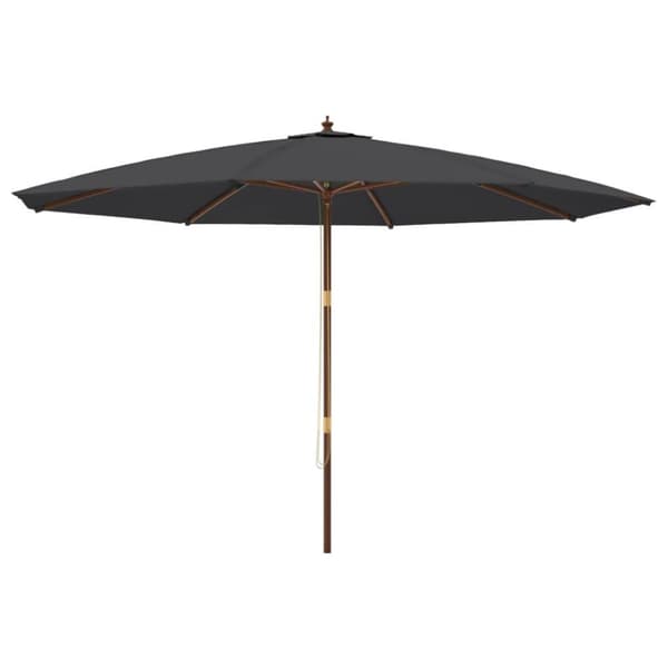 vidaXL Hageparasoll med trestang svart 400x273 cm