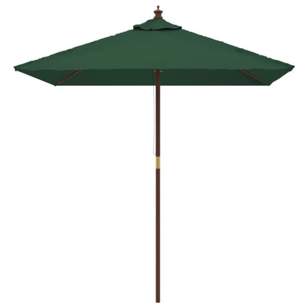 vidaXL Hageparasoll med trestang grønn 198x198x231 cm