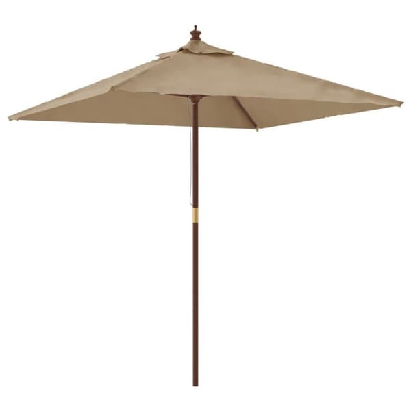 vidaXL Hageparasoll med trestang gråbrun 198x198x231 cm