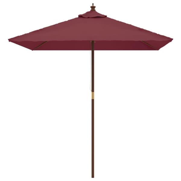 vidaXL Hageparasoll med trestang vinrød 198x198x231 cm