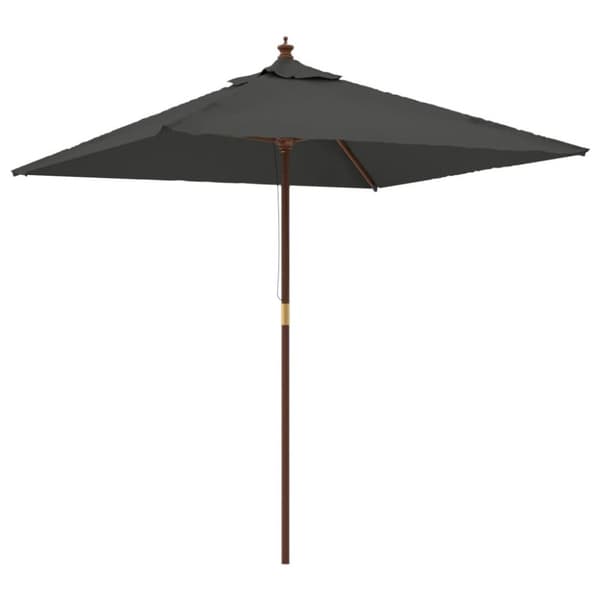 vidaXL Hageparasoll med trestang antrasitt 198x198x231 cm