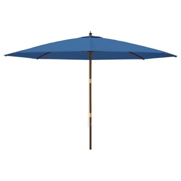 vidaXL Hageparasoll med trestang asurblå 400x273 cm