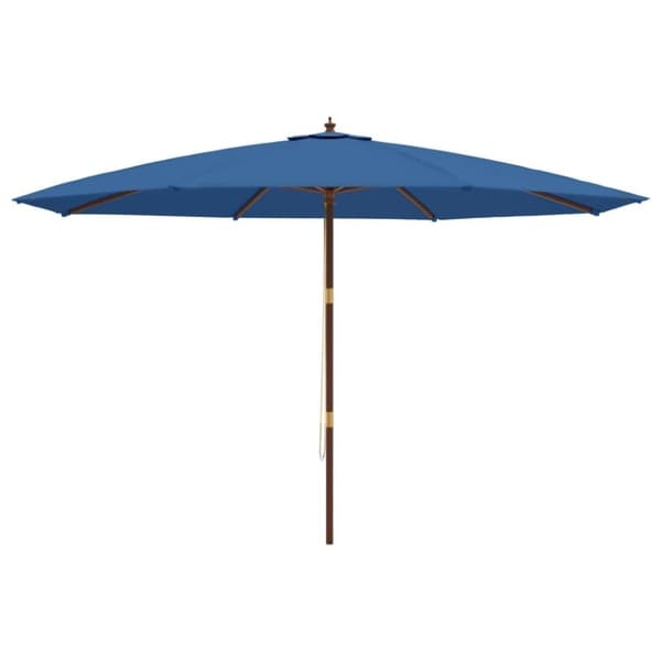 vidaXL Hageparasoll med trestang asurblå 400x273 cm