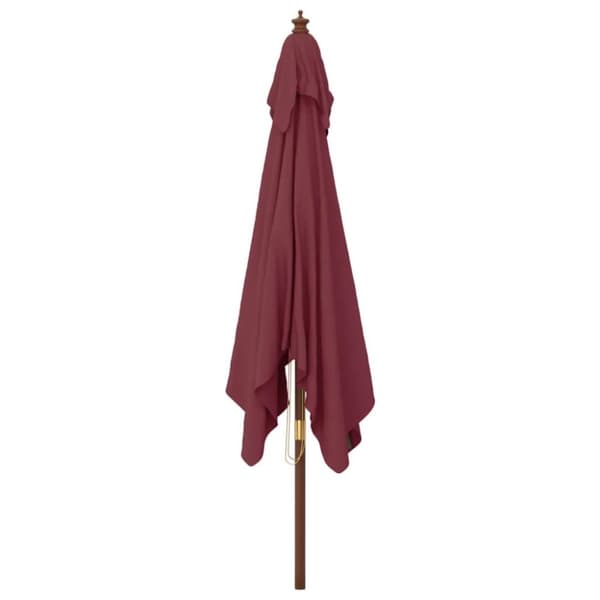 vidaXL Parasoll med trästång 300x300x273 cm vinröd