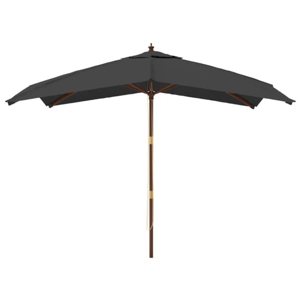 vidaXL Parasoll med trästång 300x300x273 cm antracit