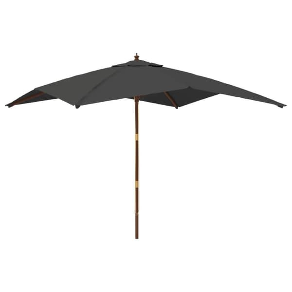 vidaXL Parasoll med trästång 300x300x273 cm antracit