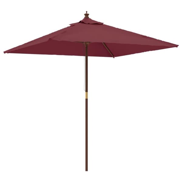 vidaXL haveparasol med træstang 198x198x231 cm bordeauxfarvet