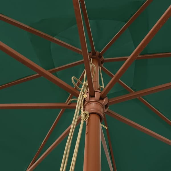 vidaXL haveparasol med træstang 300x300x273 cm grøn