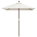 Miniatyrbillede 3 af 7: vidaXL haveparasol med træstang 198x198x231 cm sandfarvet