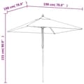 Miniatyrbillede 7 af 7: vidaXL haveparasol med træstang 198x198x231 cm sandfarvet