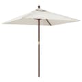 Miniatyrbillede 1 af 7: vidaXL haveparasol med træstang 198x198x231 cm sandfarvet