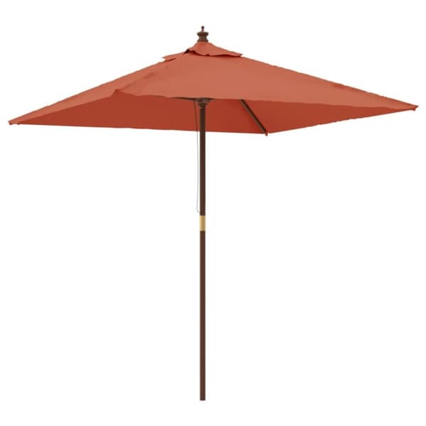 vidaXL Puutarhan aurinkovarjo puutolppa terrakotta 198x198x231 cm