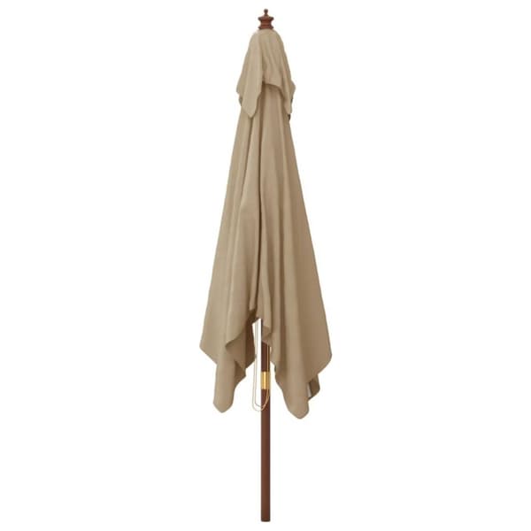 vidaXL Puutarhan aurinkovarjo puutolppa taupe 300x300x273 cm