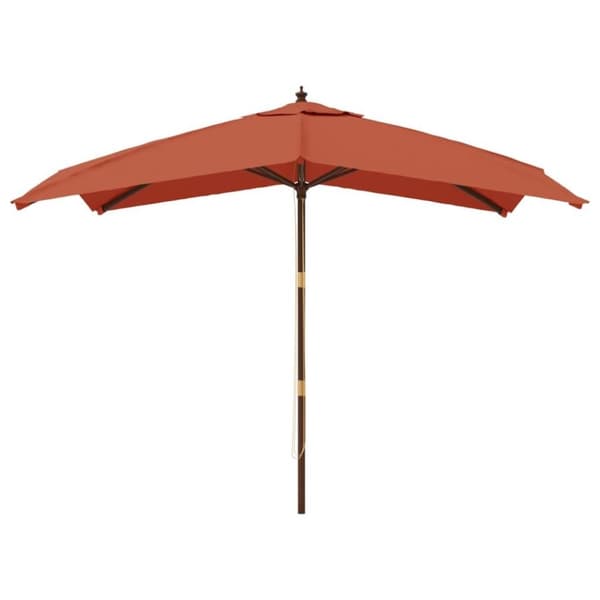 vidaXL haveparasol med træstang 300x300x273 cm terrakotta