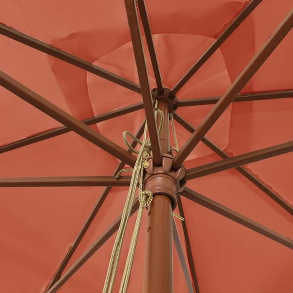 vidaXL haveparasol med træstang 300x300x273 cm terrakotta