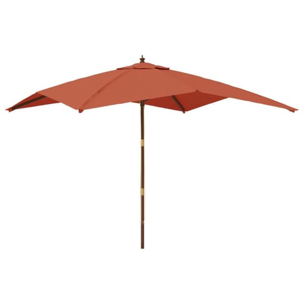 vidaXL haveparasol med træstang 300x300x273 cm terrakotta