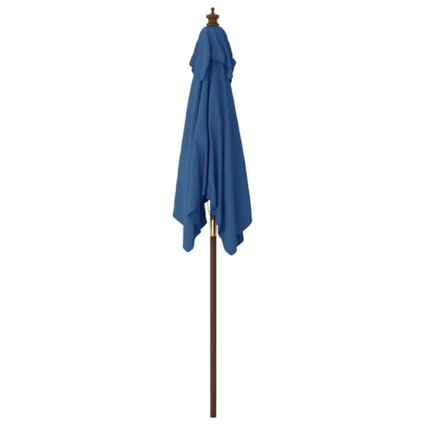 vidaXL Parasoll med trästång 198x198x231 cm azurblå