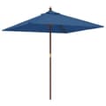 Miniatyrbilde 1 av 7: vidaXL Parasoll med trästång 198x198x231 cm azurblå