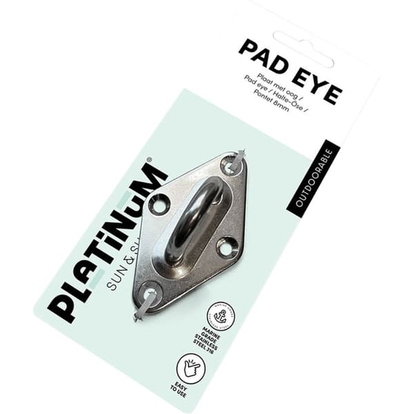 Platinplade med øje 8 mm
