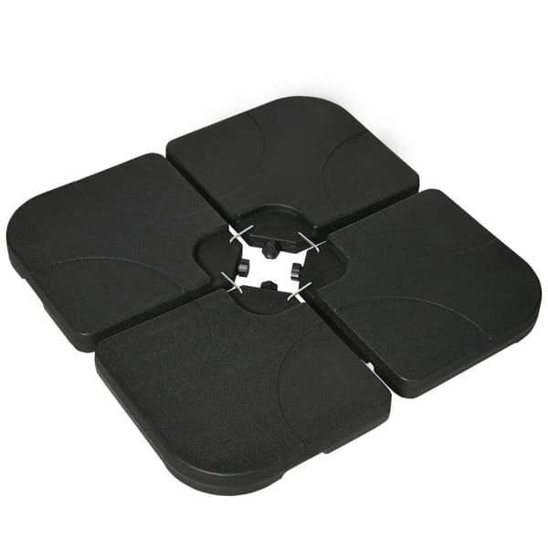 Rootz Parasol Base Viktskivor - Fyllbar - Väderbeständig - Svart - 104 cm x 104 cm x 7,5 cm